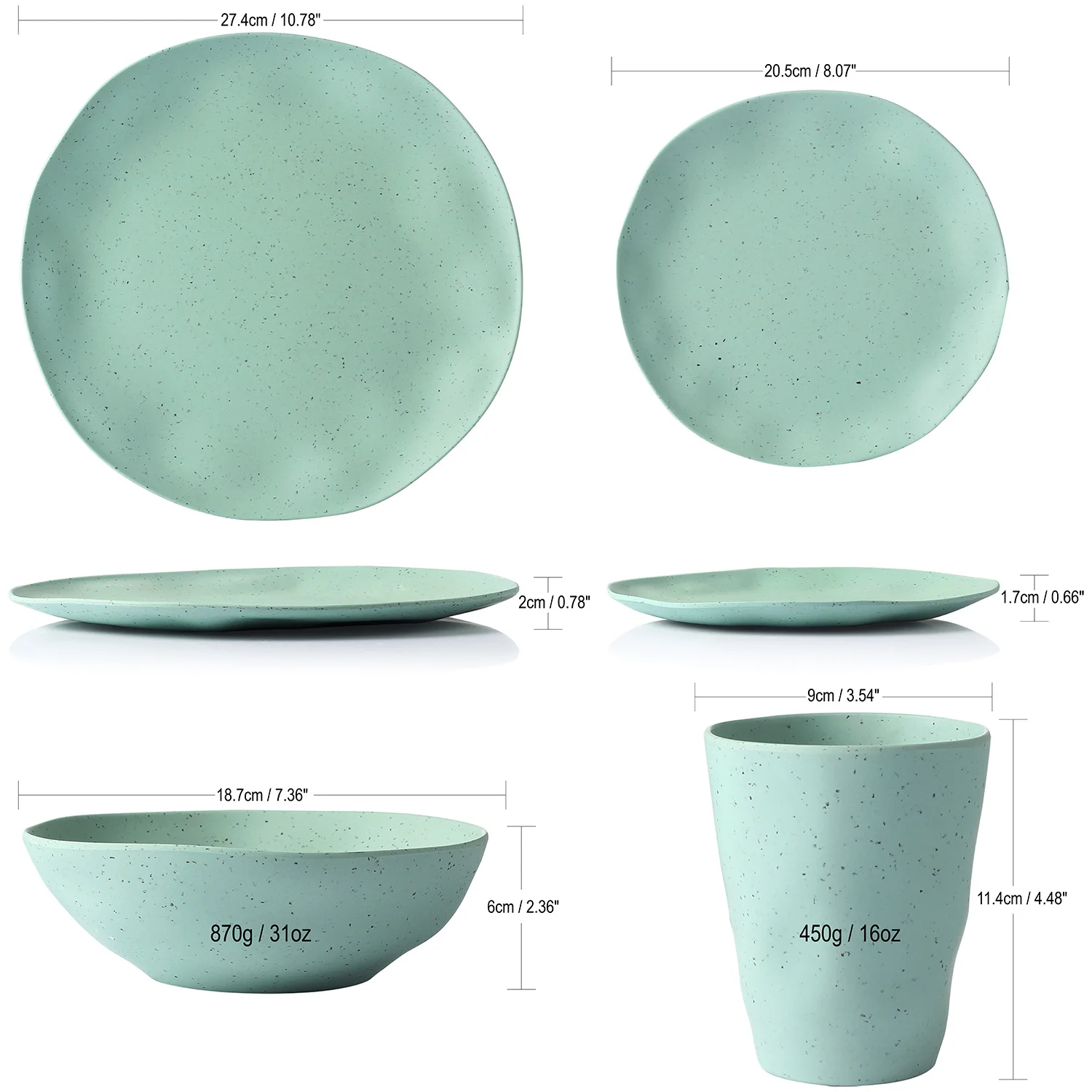 Европейская посуда 8 шт. для 2 человек набор бамбуковое волокно домашний комплект