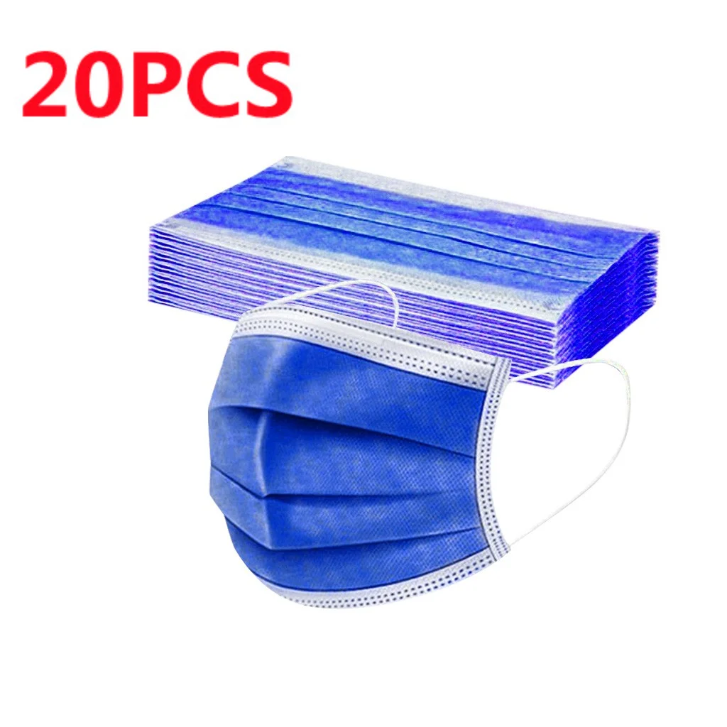 Маска одноразовая однотонная для мужчин и женщин маска 3-слойная с петлями ушей