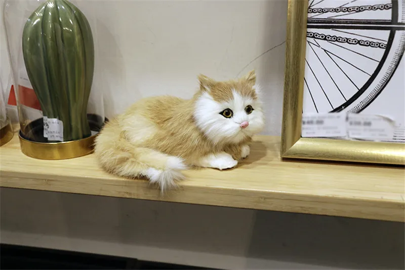 Кошка плюшевые игрушки куклы прекрасная настоящая Реалистичная кукла плюшевые животные кошки черный милый плюшевый Декор для дома, с изображением кота детская игрушка, подарок