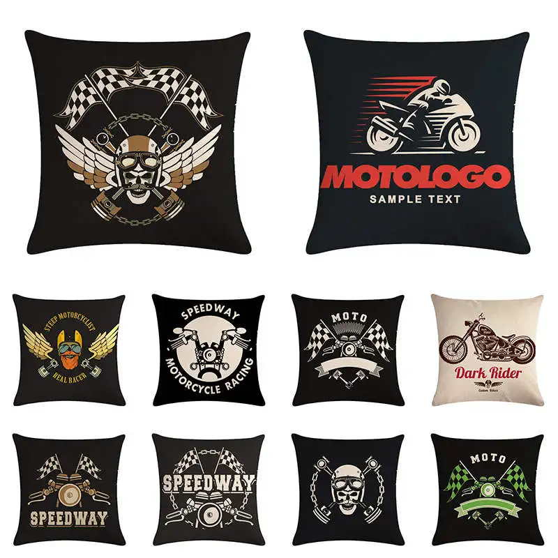 Тяжелая машина мотоцикл узорчатый чехол пират Подушка &quotчереп&quot крышка льняные