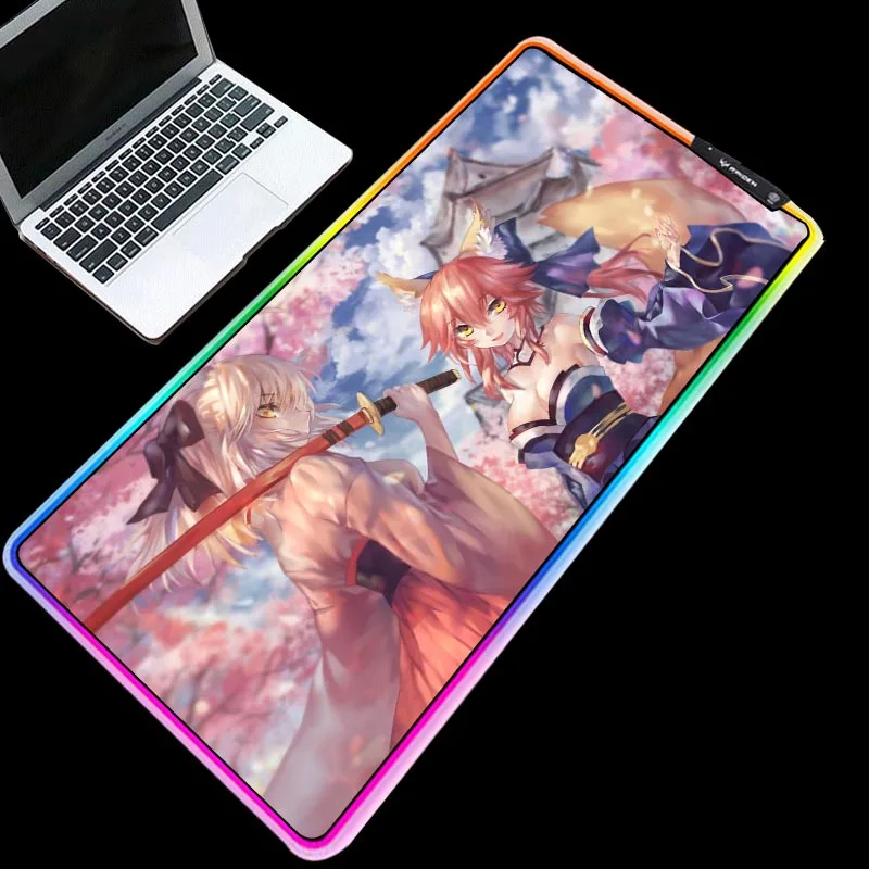 XGZ аниме самурай девушка Самурай узор цветущей сакуры большой коврик для мыши RGB