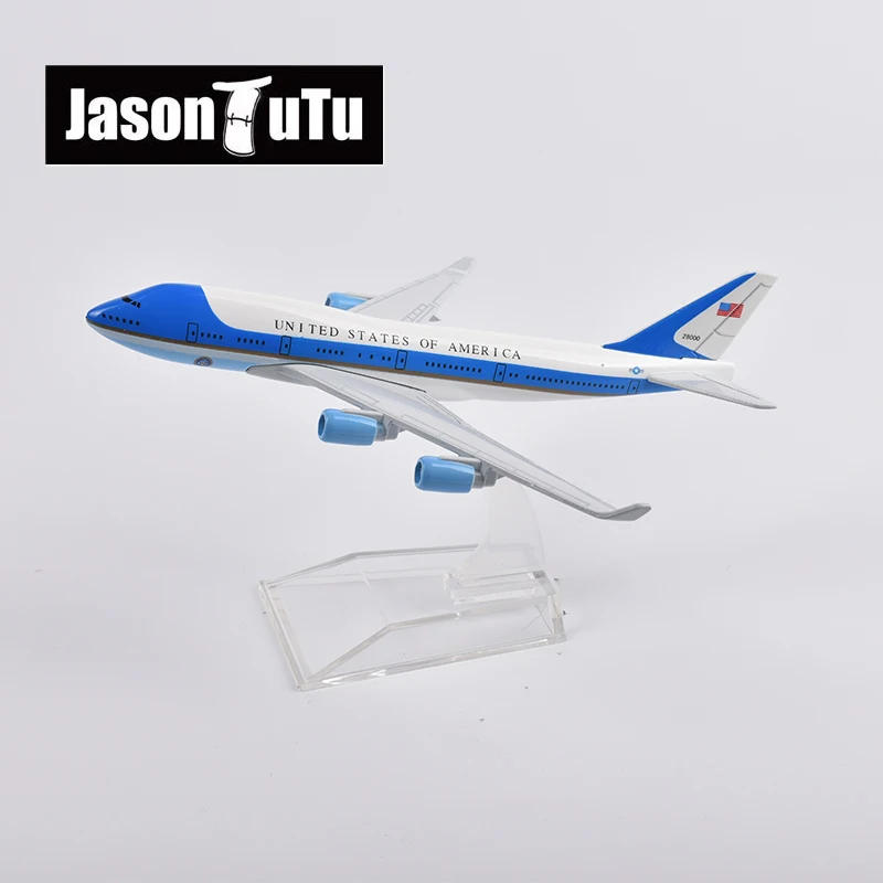 JASON TUTU 16cm UNITED STATES OF AMERICA Boeing 747 Airplane Model Plane Model Aircraft Diecast Metal 1/400 Scale Dropshipping
