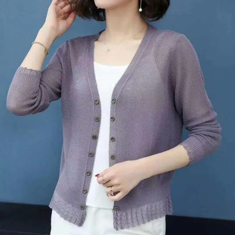 

New 2020 Autumn Summer Cardigan Women Hollow Out Shawl Knitted Sweater Female Cardigans Women Thin Jacket Coat Ladies Tops