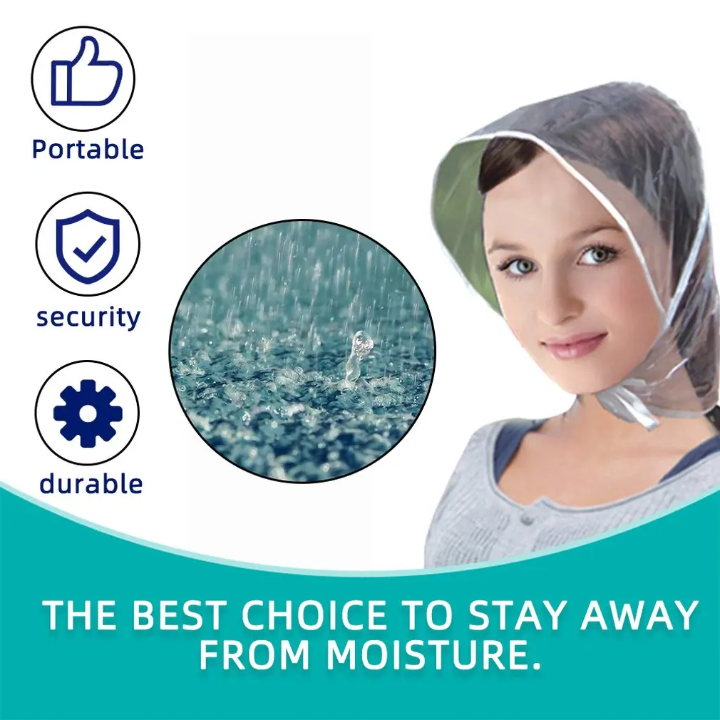 Креативная пластиковая дождевая шапка плащ дождевик женский мужской детский