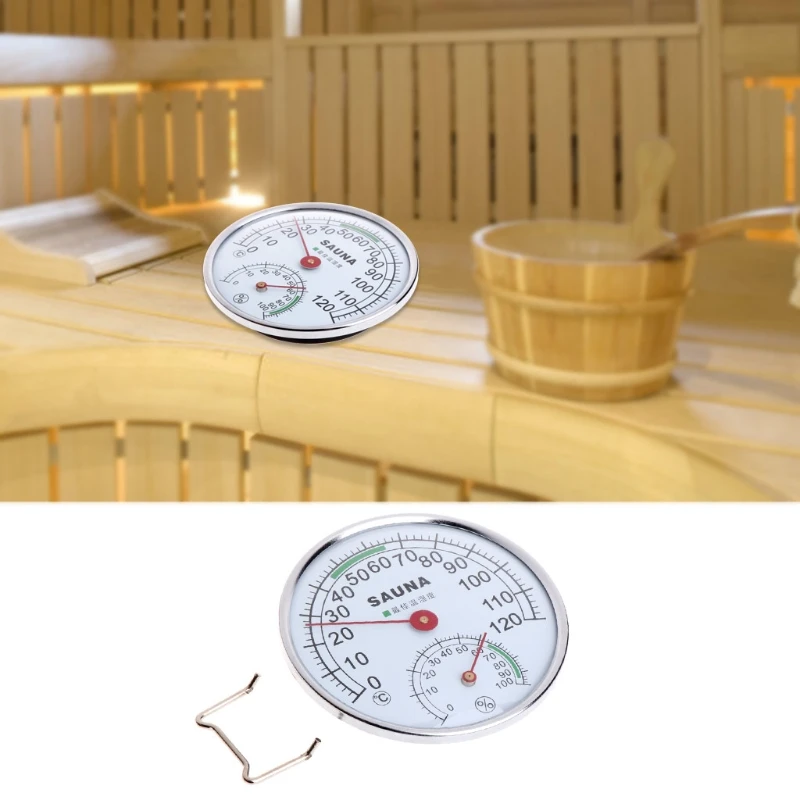 

Stainless Steel Thermometer Hygrometer for Sauna Room Temperature Humidity Meter