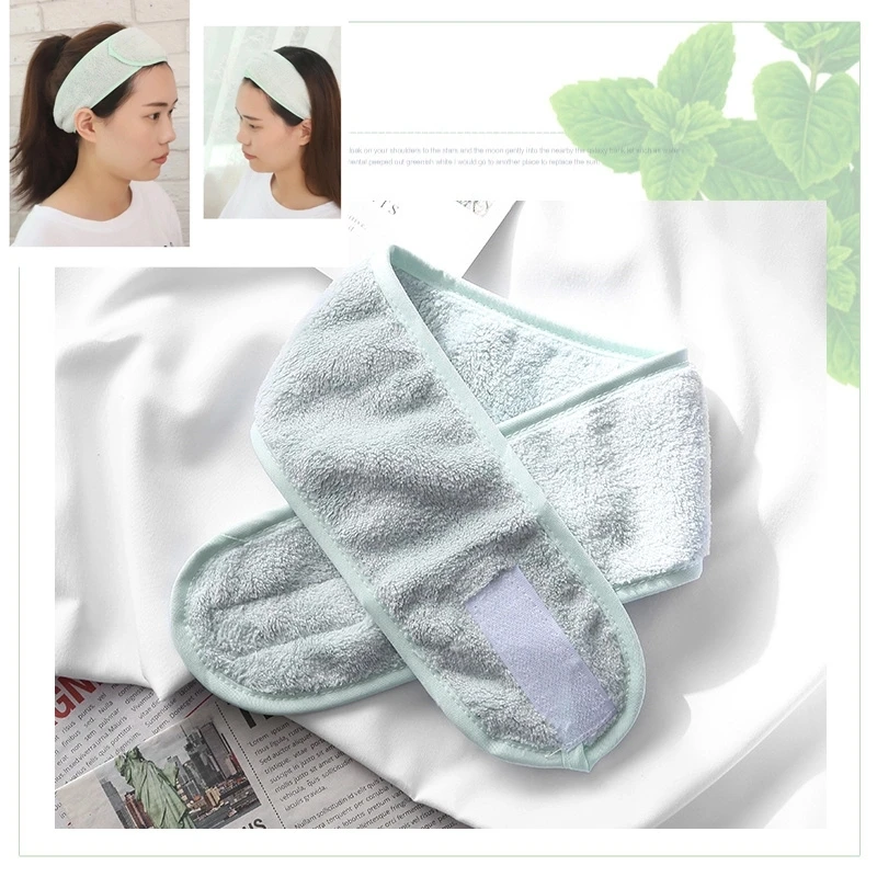 

1 шт. зеленые косметические повязки на голову, мягкая эластичная повязка для волос, кружевная лента для мытья лица, душа, спа, инструменты для...