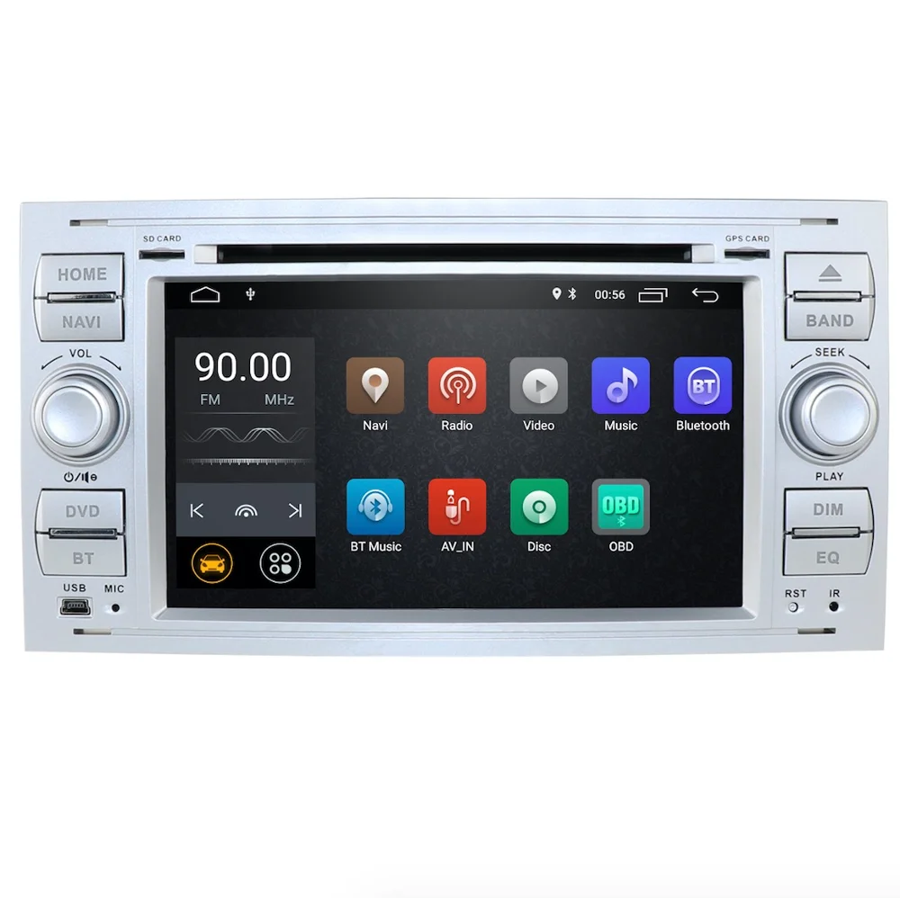 Android 9,0 Автомобильный мультимедийный dvd-плеер gps Navi для C-Max Connect Fiesta Fusion Galaxy Kuga Mondeo S-Max Focus RDS - Цвет: Silver