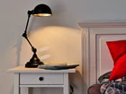 OuXean складной черный Настольный светильник E14 25W галогенные лампы в металлической простая Поворотная рука настольная лампа для чтения для офиса без светильник s лампы