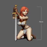 75mm resin model pretty lovely girl warrior unpainted no color rw 296