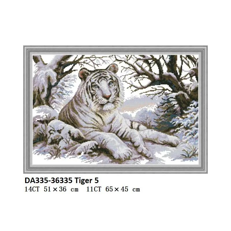 Cross Stitch DA335 Joy Sunday Набор для вышивания крестиком в китайском стиле с изображением тигра и животных 14ct 11ct Aida холст DMC Набор для вышивания DIY Набор для рукоделия домашний декор - Цвет: Cross Stitch DA335