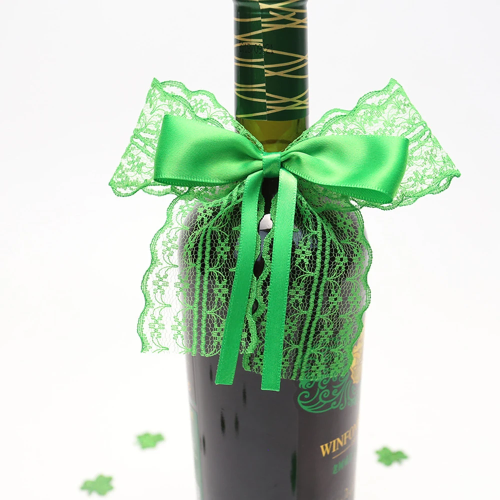Mini Beer Wine Bottle Hat St Patricks Day Decorations Ornaments Irish Festival Silverware Holder Green Party Favors | Дом и сад