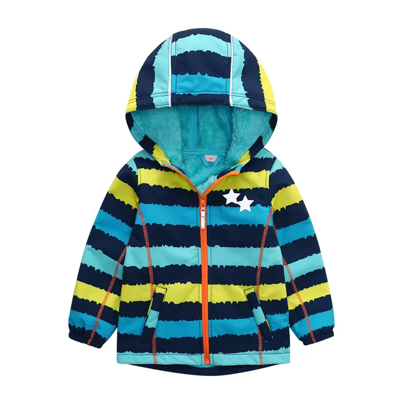 

Russian boy and girl spring and autumn jacket plus velvet warm and windproof waterproof outdoor fleece soft shell coat