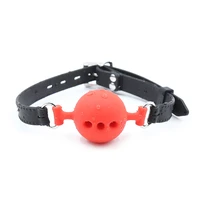 sex open mouth gag ball all silicone black strap bdsm gag with open holes slave bondage restraints sex toys for women couples