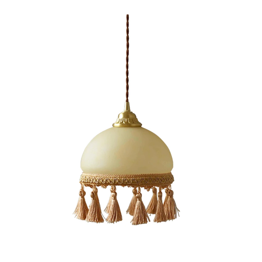 Фонарь с французской кисточкой для спальни стеклянная лампа латунное освещение