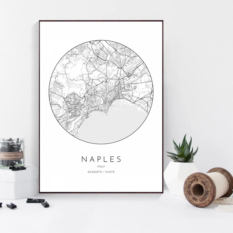 Плакат Италия Карта города Бари Болонья гена Милан Неаполь Турин Флоренция