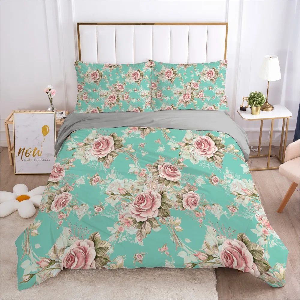

3D Flowers Design Duvet Cover Sets Bedding Sets Quilt Covers Pillow Cases 173*230 230*230 265*230 180*210 Printing Bed