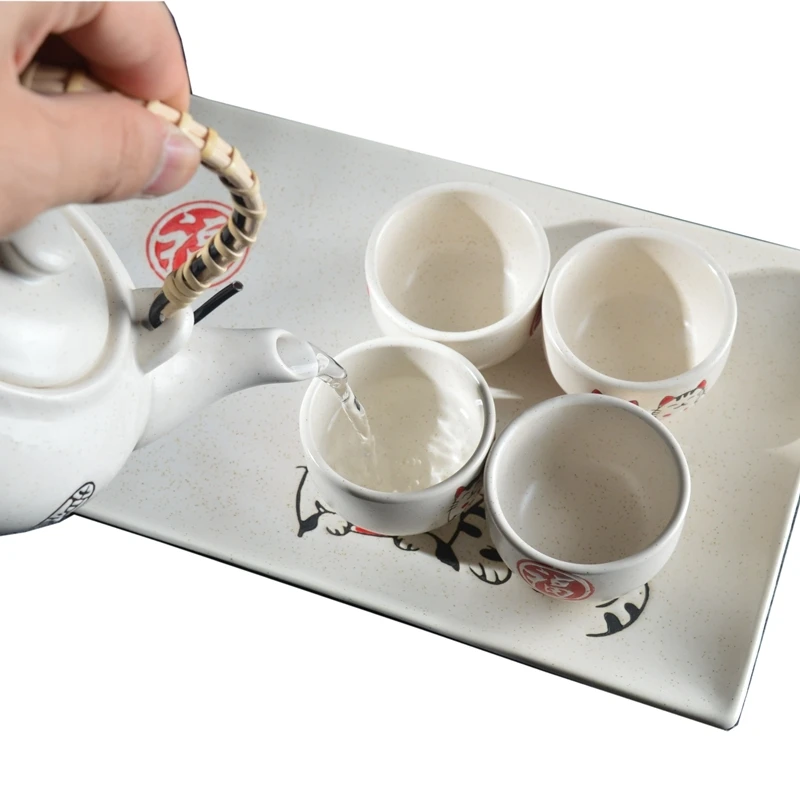 Керамический чайный сервиз с изображением из мультфильма lucky cat японский