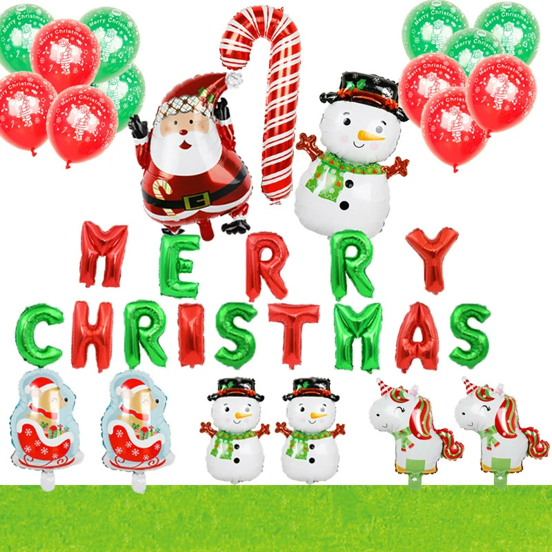 31 Merry Christmas party hotel mall Christmas birthday party celebration decoration Christmas balloon set balloon - Цвет: 31