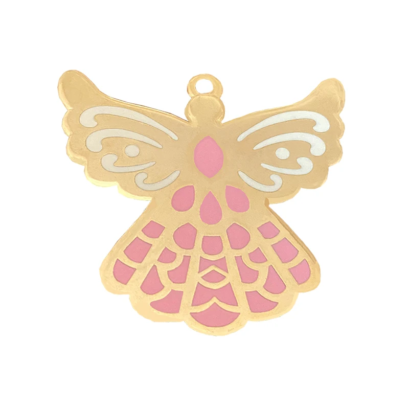 

Custom red and white beautiful butterfly angel lapel pin Wholesale Manufacturer girl gift hard enamel zinc alloy Brooch