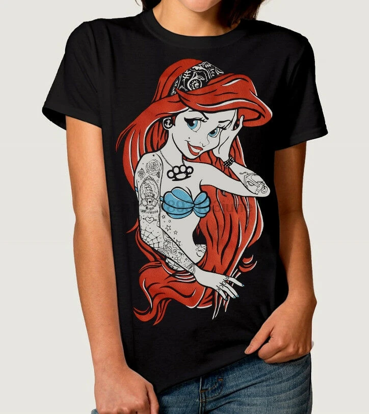 

Ariel The Little Mermaid T-Shirt Punk Rock Tee Men Women All Sizes