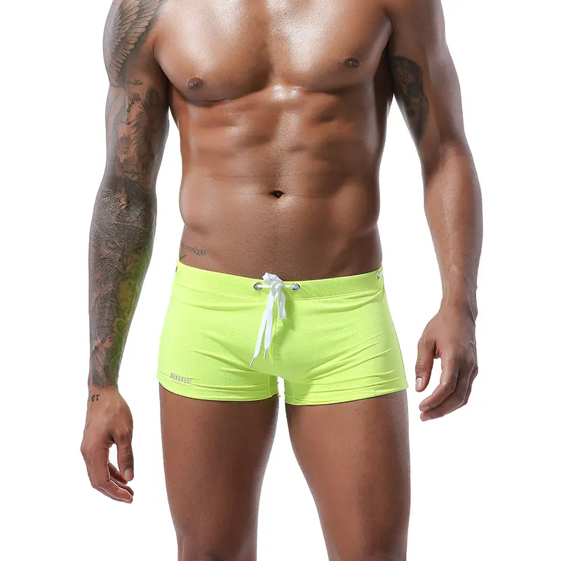 Men's Swim Boxers Sexy Bikini Swimwear Men Swimming Boxer Briefs Beach Short Surf Jammer Surfing Trunks Male Swimsuit Beachwear