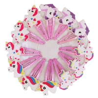 10pcslot unicorn horse hair clips lovely animal pvc cartoon hairpins girls hair accessories barrette headwear