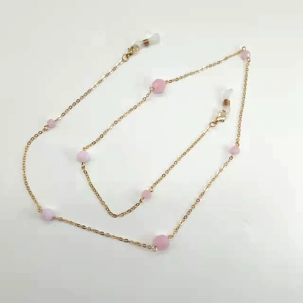 Color Crystal Bead Pearl Eyeglass Chain Eyewear Holder Strap Sunglass Retainer sunglass accessory Women Gift Necklace | Аксессуары для
