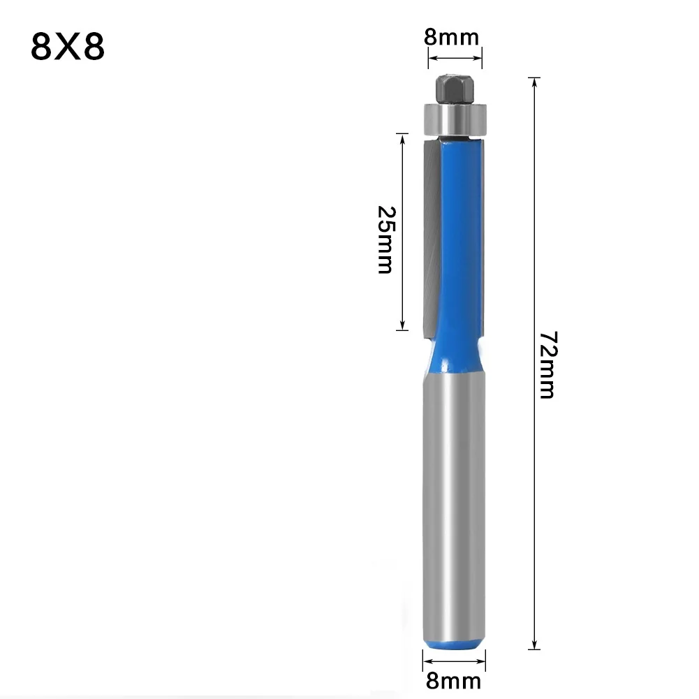 

4pcs 8-shank Double-edged Straight Woodworking Cutter With Bearing Router Bit CNC Milling Cutter,Woodworking Cutting Tools