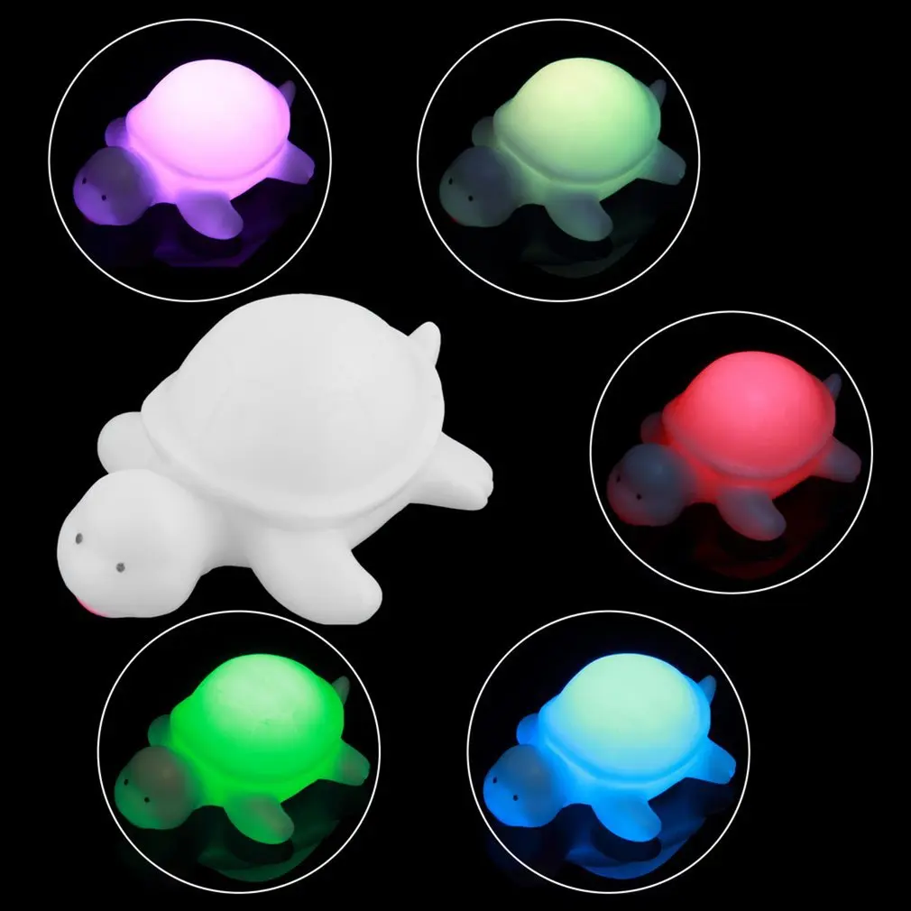 PVC Cute Off White Multi-Color Change LED Light Turtle Mood Lamp Night Glow ON/OFF Switch to Control Relaxing Atmosphere | Освещение