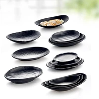 oval ring decoration black serving tray fruit candy dessert spice container food tray japanese style kitchen storage tableware