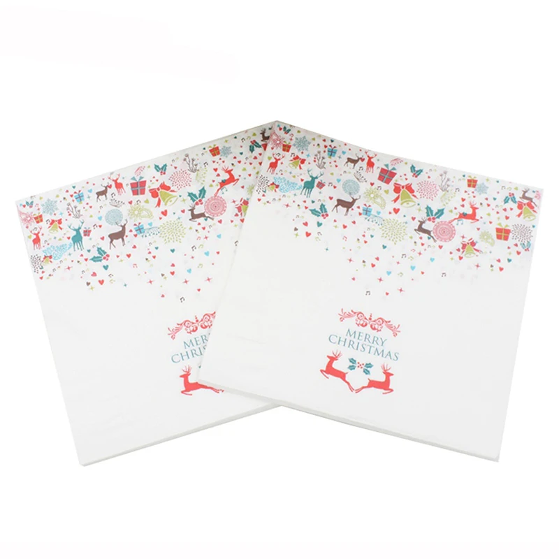 20 шт./лот новый стиль креативные печатные милые рождественские бумажные салфетки