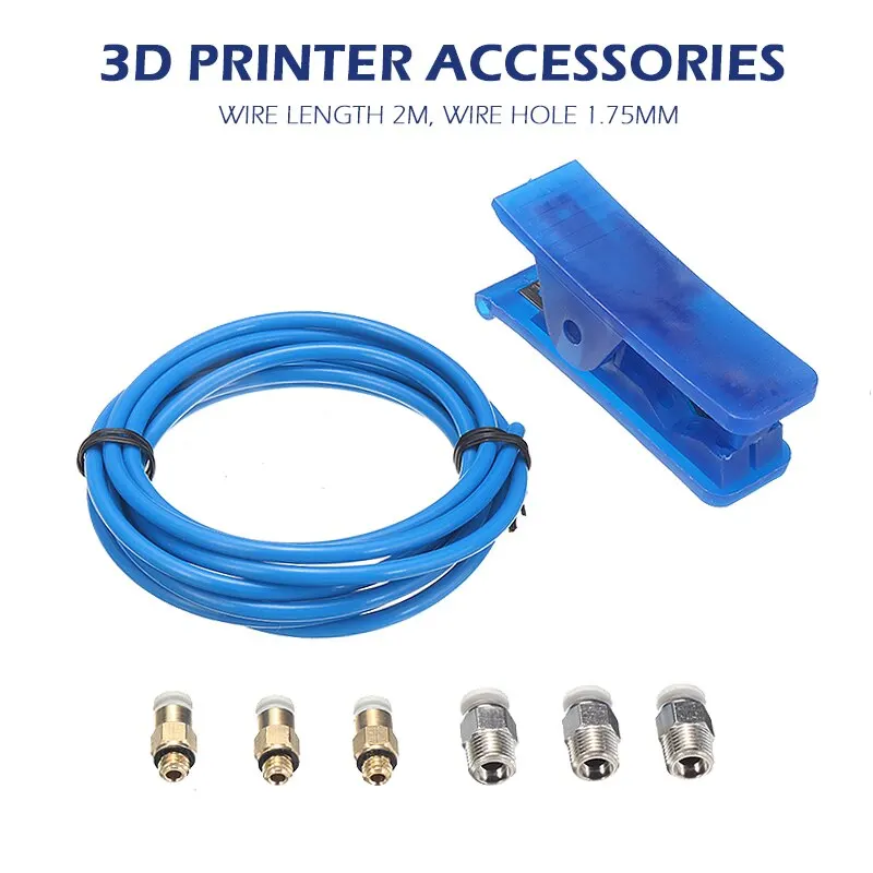 Прочная трубка из ПТФЭ Bowden термостойкая 2 метра серия XS с пневматическим разъемом