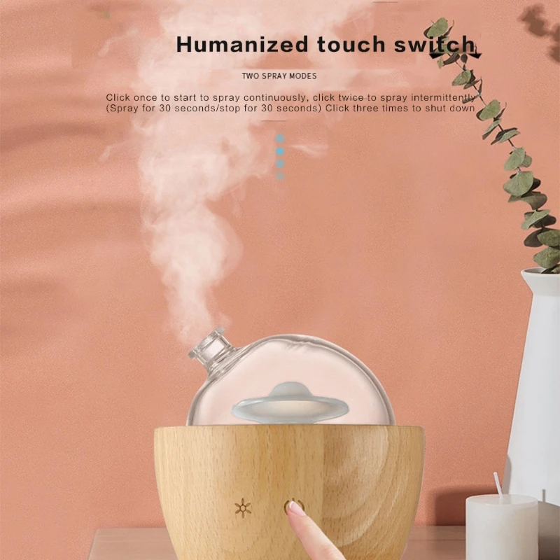 

Aroma Diffuser Solid Wood Glass Essential Oil Mist Ultrasonic Fragrance Aromatherapy Vaporizer Humidifier Waterless Power Off