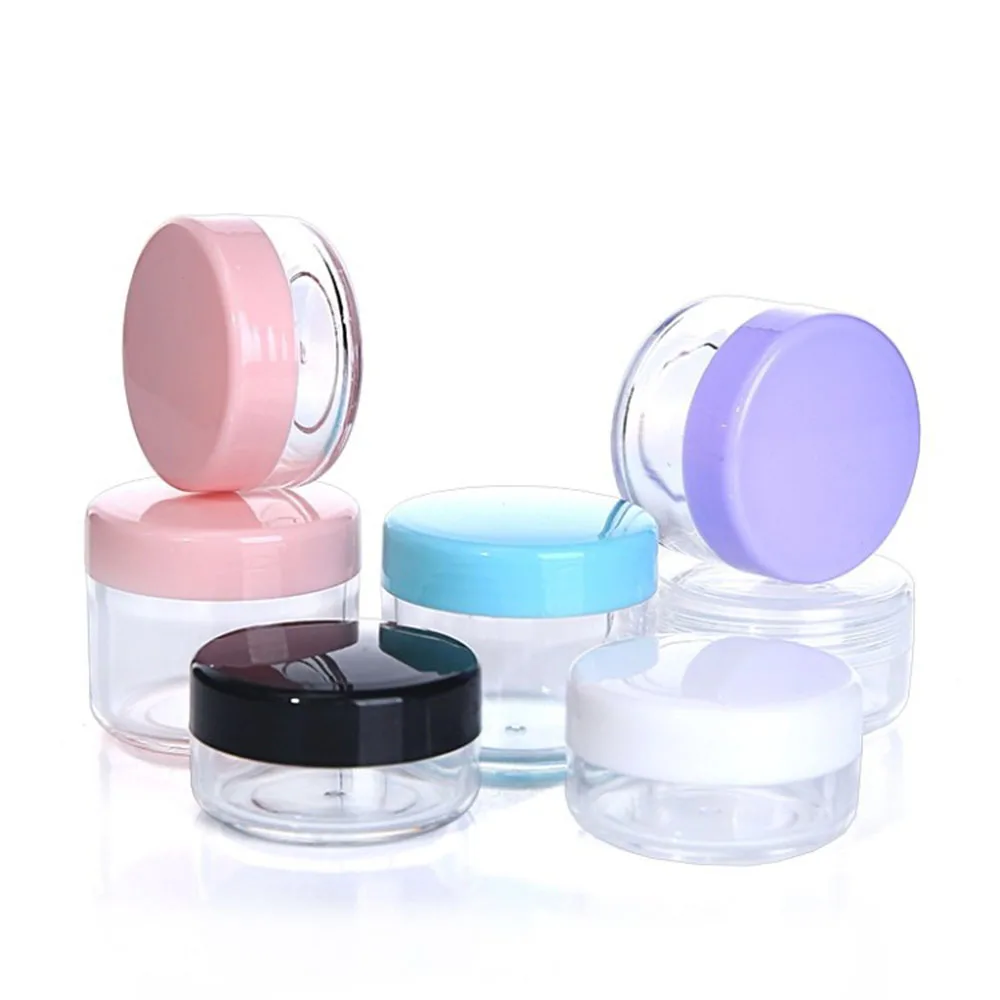 

10g 15g 20g Cosmetics Jar Box Makeup Cream Nail Art Cosmetic Bead Storage Pot Container Round Bottle Portable Plastic Case