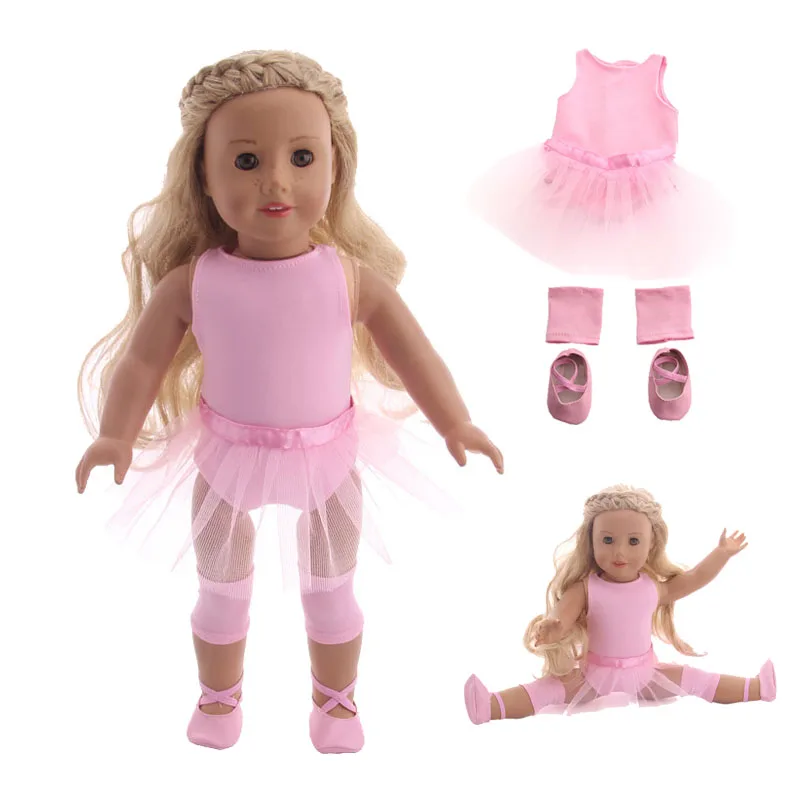 1 Set Of Ballet Suit One-Piece Swimsuit Doll Clothes For 18 Inch American Doll Girls & 43 Cm New Born Baby Items,Our Generation,