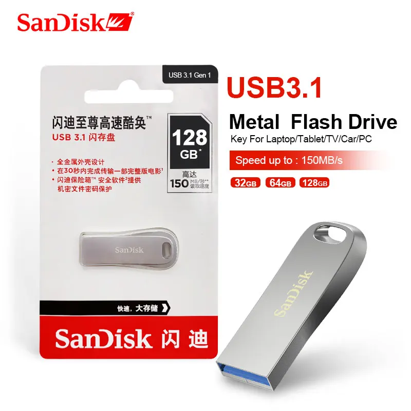 Двойной Флеш накопитель SanDisk 128GB USB3.1 флэш 64Гб 32 Гб карта памяти 256 ГБ U диск