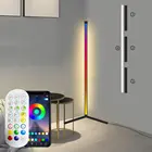 Светодиодная напольная лампа RGB с изменением цвета, угловая лампа с беспроводным приложением и дистанционным управлением, светодиодный светильник с несколькими режимами освещения, 1,5 м
