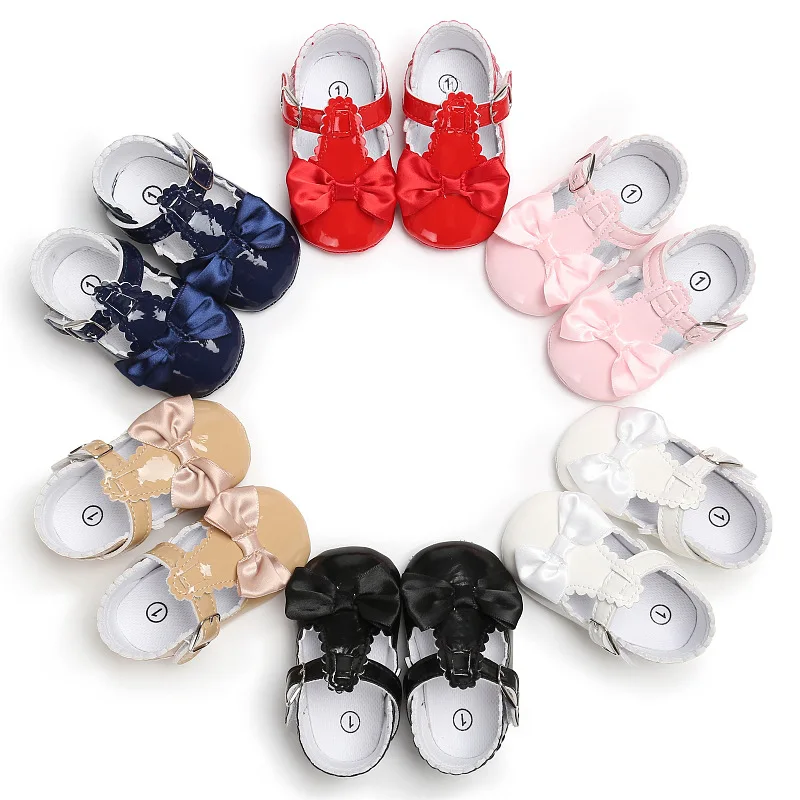 

Baby Girl PU Leather Shoes For Newborn Summer Baby Shoes Infant Toddler Bow Princess Shoes Soft Soled Footwear First Walkers