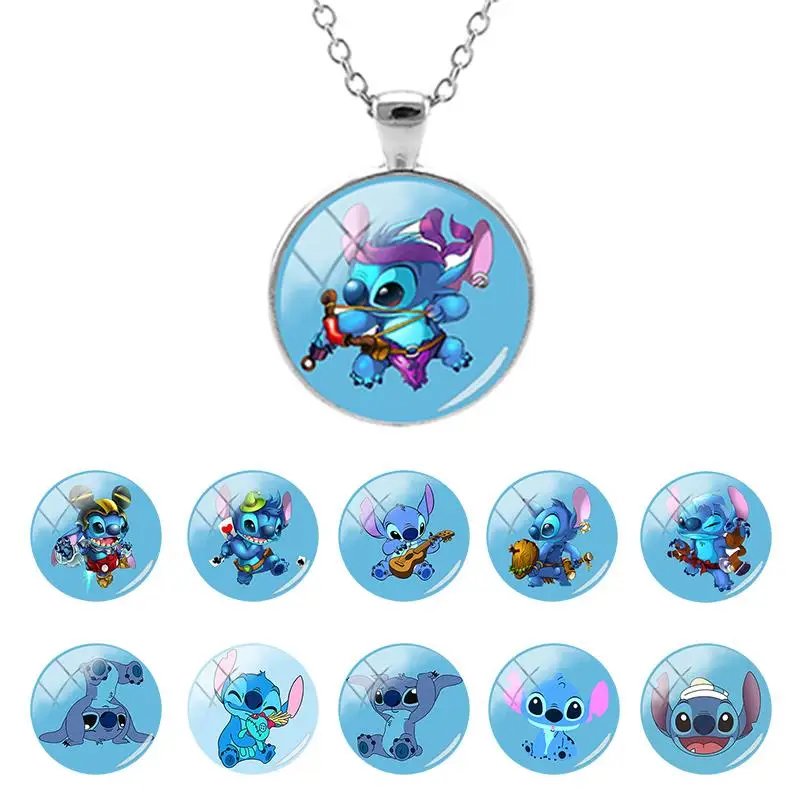 

Disney Lilo & Stitch Steve Classic Pattern 25mm Glass Dome Pendant Necklace for Boys Party Cabochon Jewelry Trendy Gifts DSN296