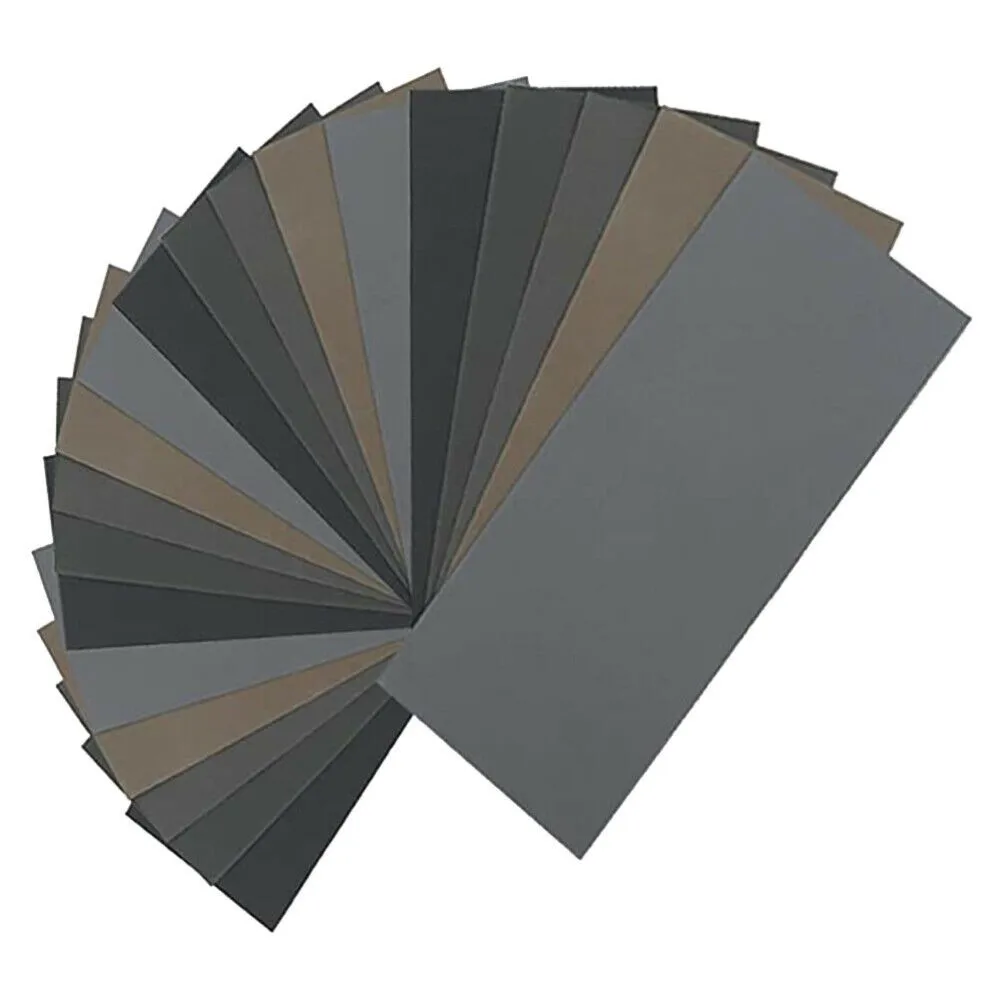 

20 Sheets 9x3.6\" Sandpaper Kit Dry Wet Sandpaper 1000/2000/3000/5000/7000Grit Silicon Carbide, Kraft Paper