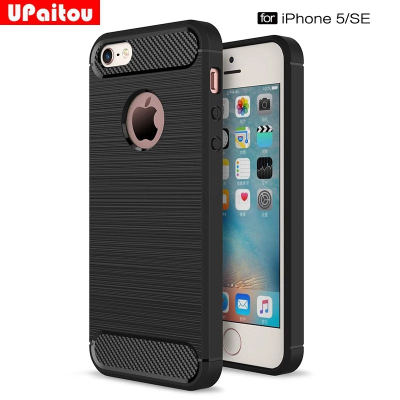 UPaitou для Apple iPhone 5 5S SE чехол, ультра тонкие чехлы из углеродного волокна, устойчивые к ударам, мягкий ТПУ чехол для iPhone SE чехол