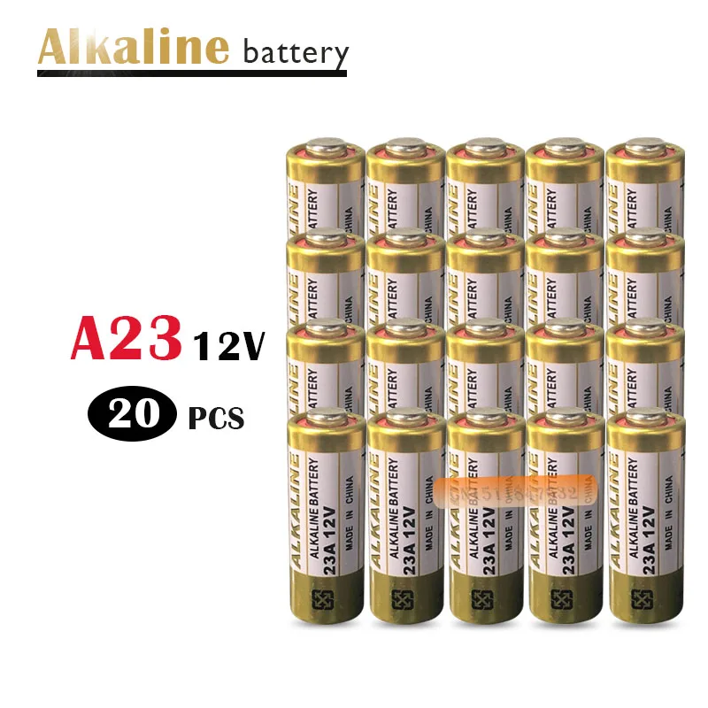 20 шт./лот 23A 12 В батарея маленькая 21/23 A23 E23A MN21 MS21 V23GA L1028 Щелочная сухая батарея|23a 12v