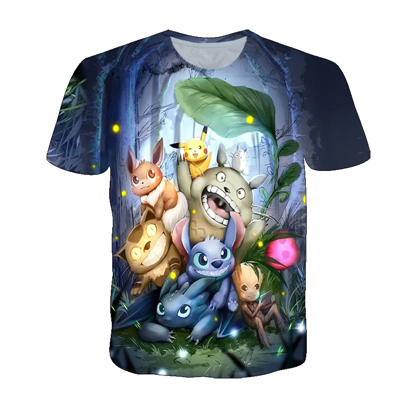 

Summer Child 3D Print Totoro t shirt Kawaii Japan Cartoon Anime Graphic T-shirts For Girls Cute Funny Casual Baby Boy Clothes