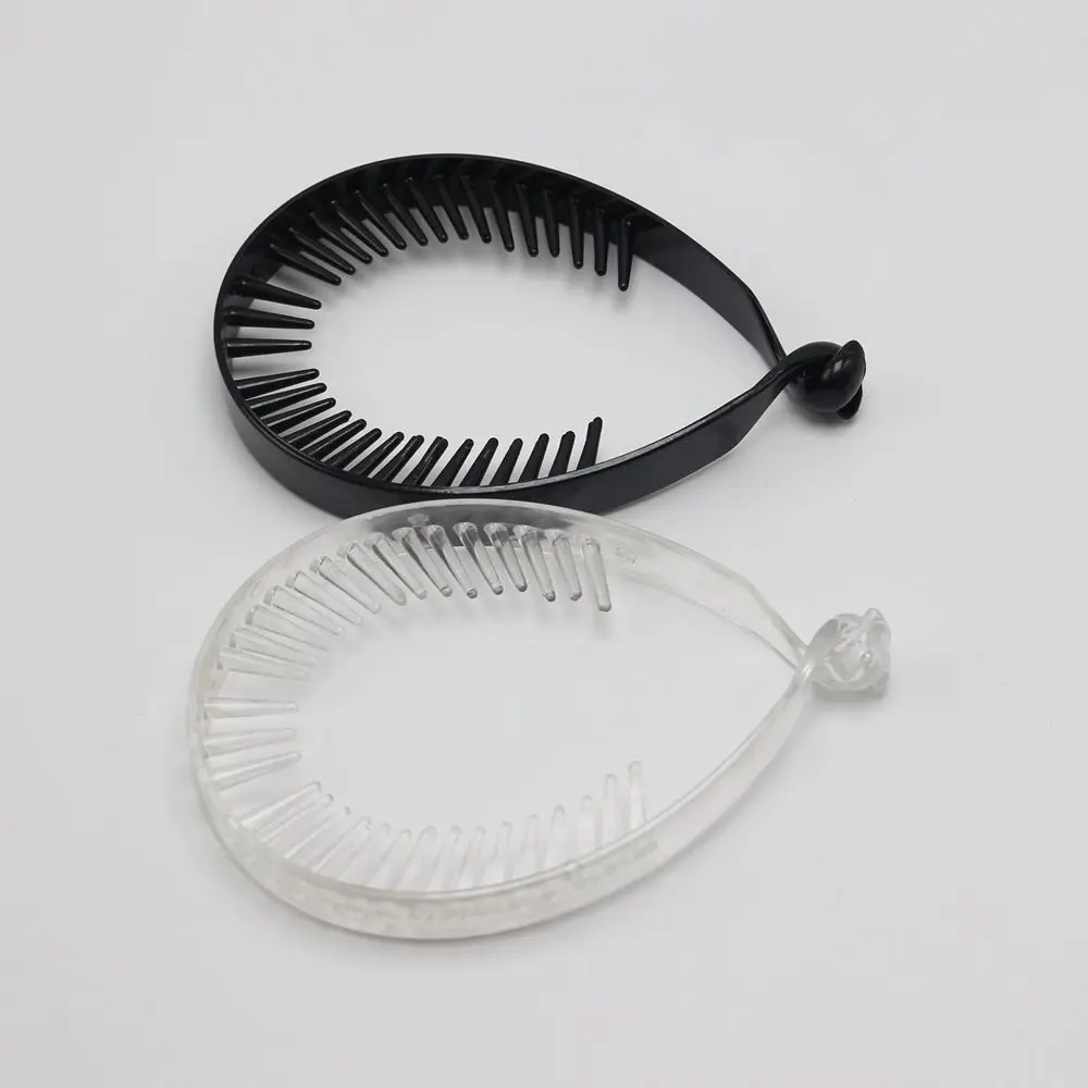 10 черных прозрачных пластиковых заколок в виде банана заколка для волос
