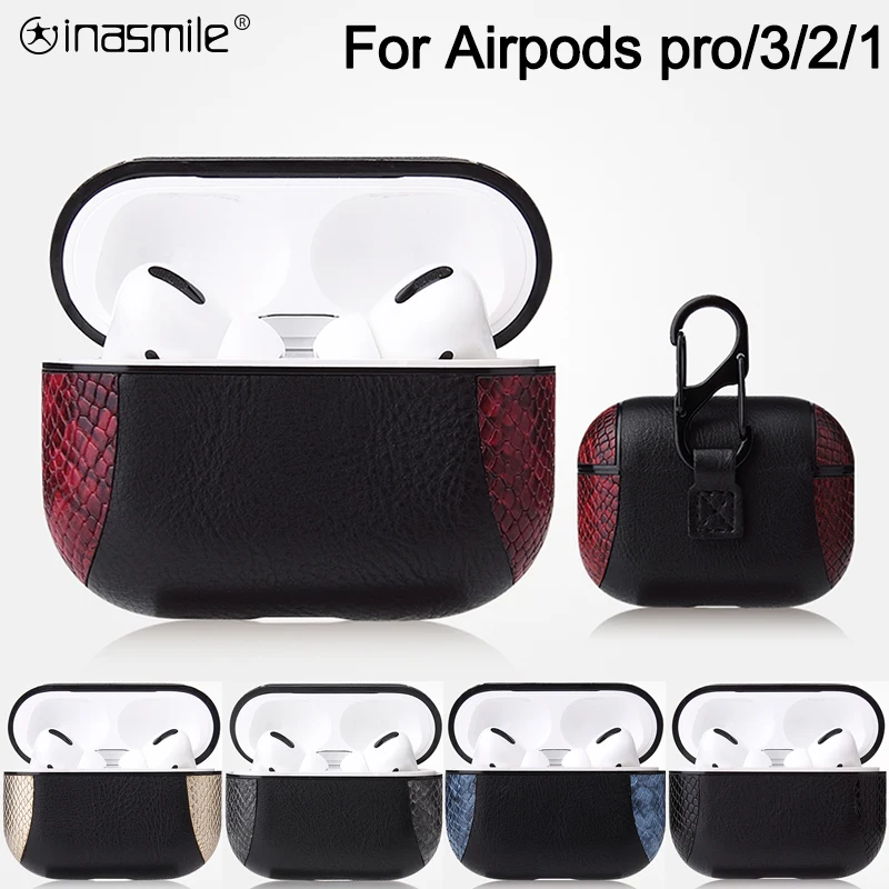 Роскошный кожаный чехол для Apple Air pods 3 Pro защитный Airpods противоударный 2 1