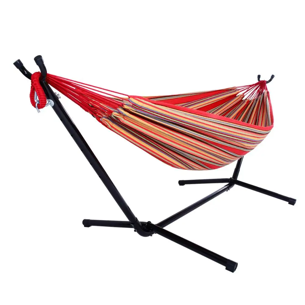 Portable Hammock Outdoor Polyester Suit Red (Including Bed Frame)