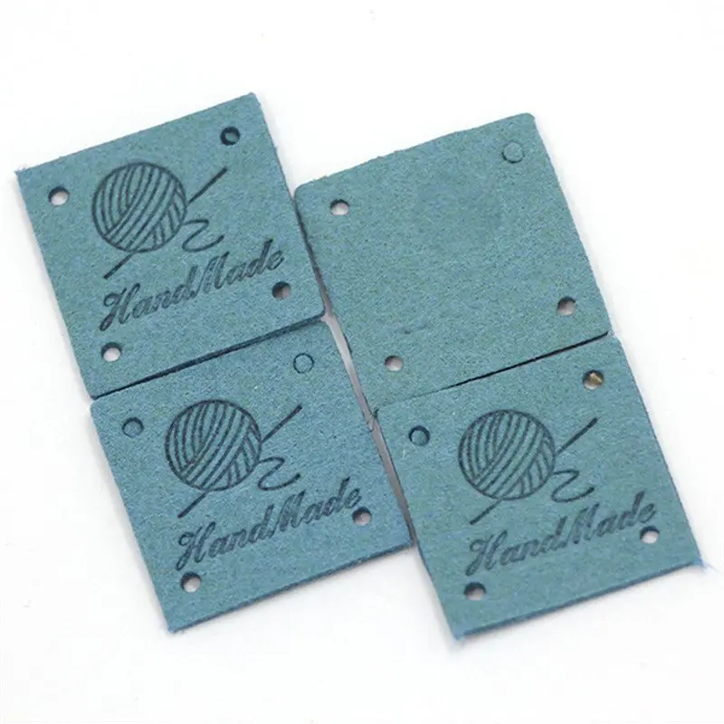 Sewing Accessories 20Pcs Square Labels Hand Made Tags For Clothing PU Leather DIY Knitting Hats Handmade Gift Decor | Дом и сад