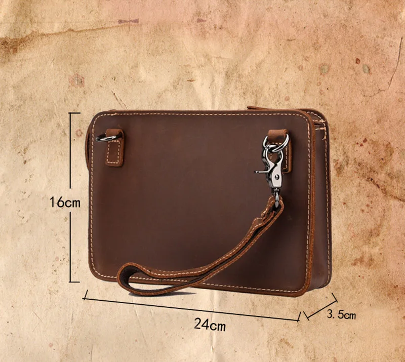 Мужская сумка через плечо из натуральной кожи маленькая воловьей Crazy Horse