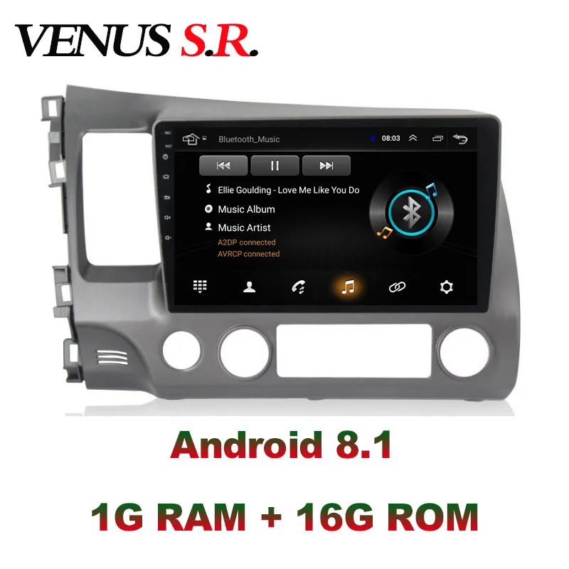 VenusSR Android 8 1 2.5D автомобильный dvd для Honda civic 2008-2011 мультимедиа головное устройство GPS