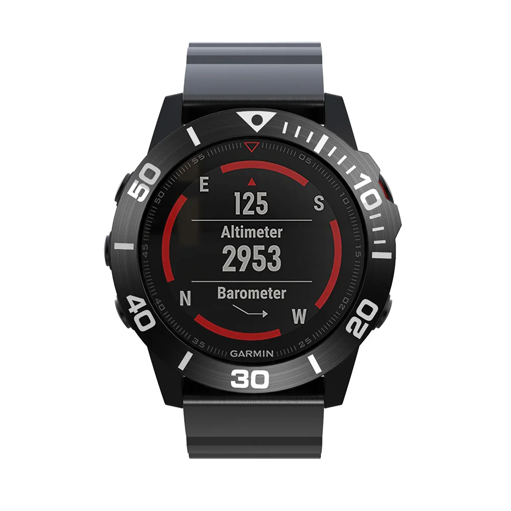 Кольцо для часов Garmin Fenix 5X / Plus из нержавеющей стали с клейкой вставкой защитой от